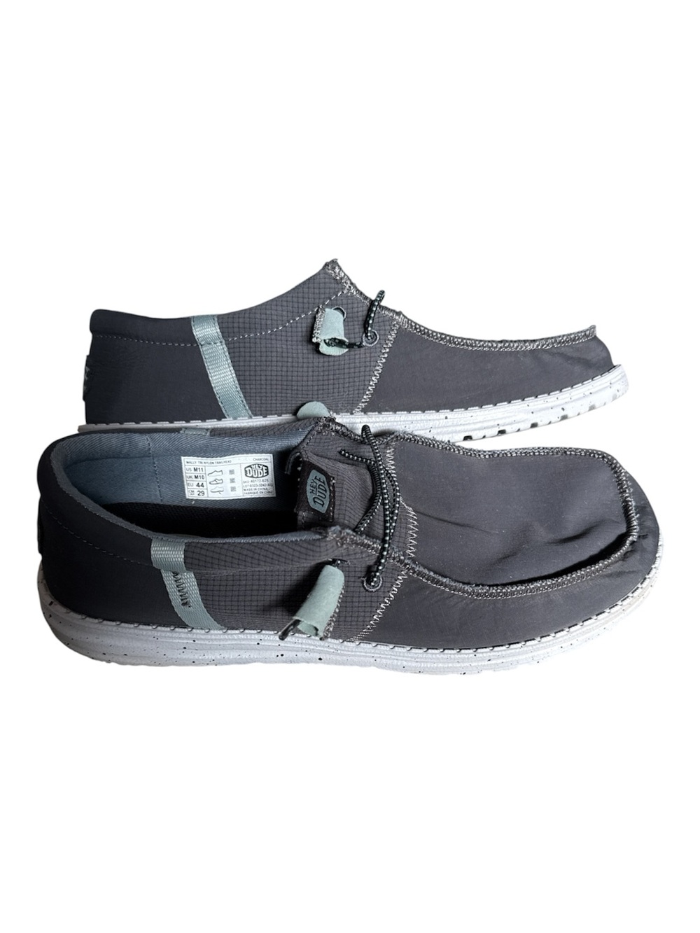 Hey Dude Wally Lite Casual Slip-On Shoes - Charcoal Gray NEW